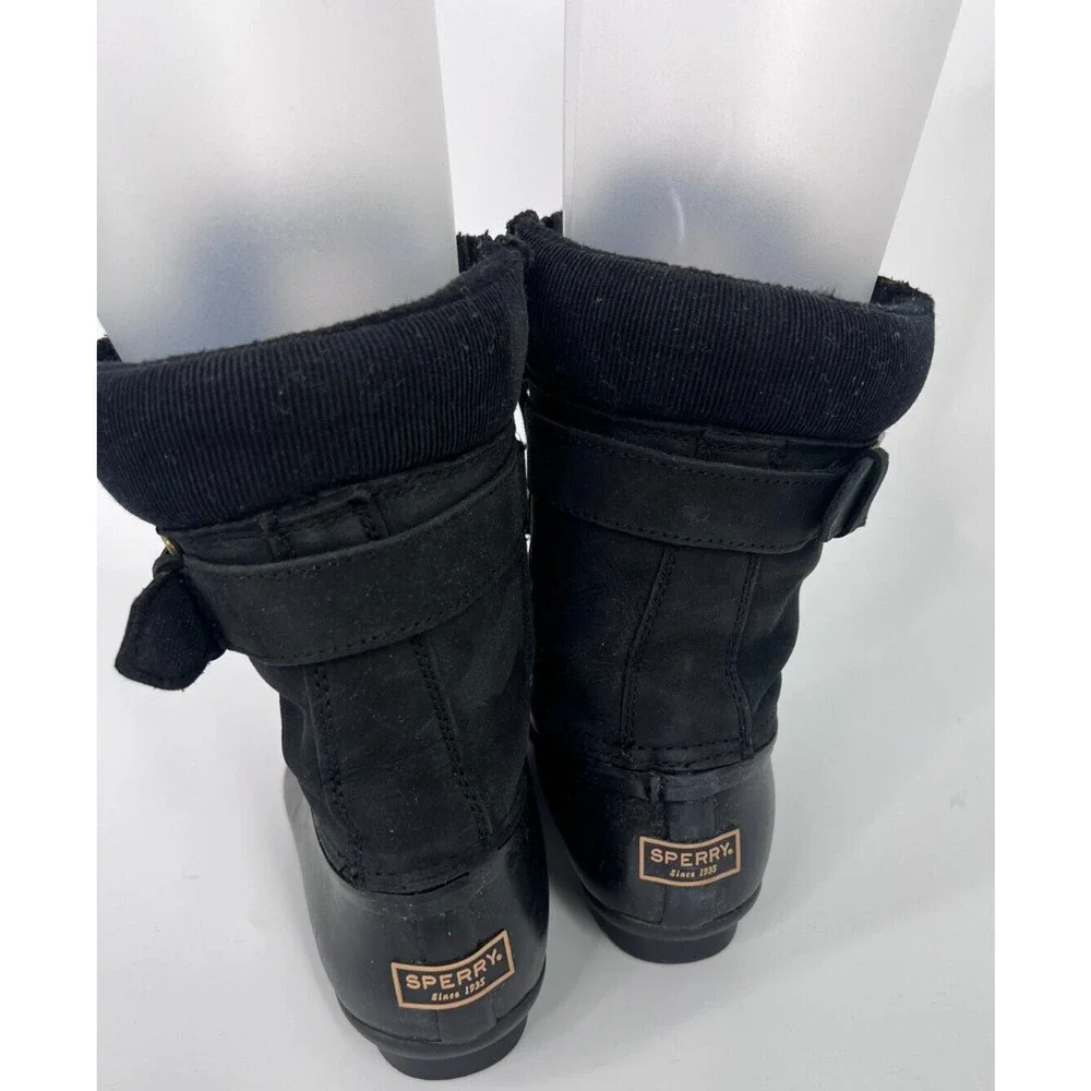 Sperry Shearwater Winter Rain Snow Boots Women's Size 6 Black STS83220